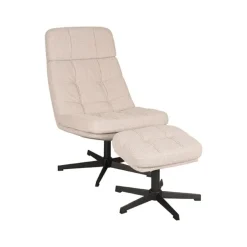 Draaifauteuil*HUUS Draaifauteuil Alvar + Hocker