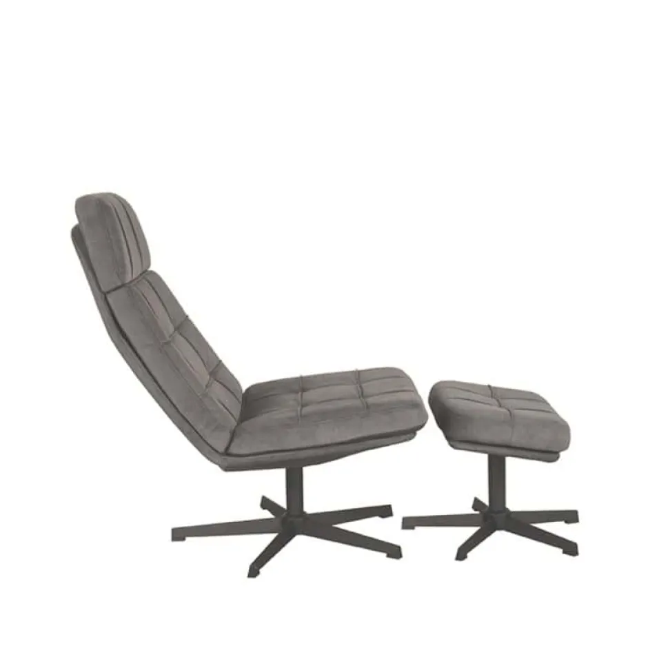 Draaifauteuil*HUUS Draaifauteuil Alvar + Hocker