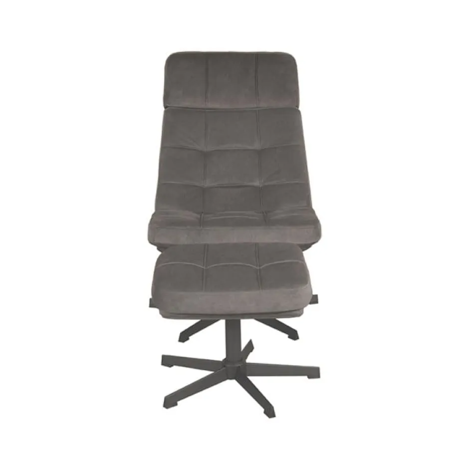 Draaifauteuil*HUUS Draaifauteuil Alvar + Hocker