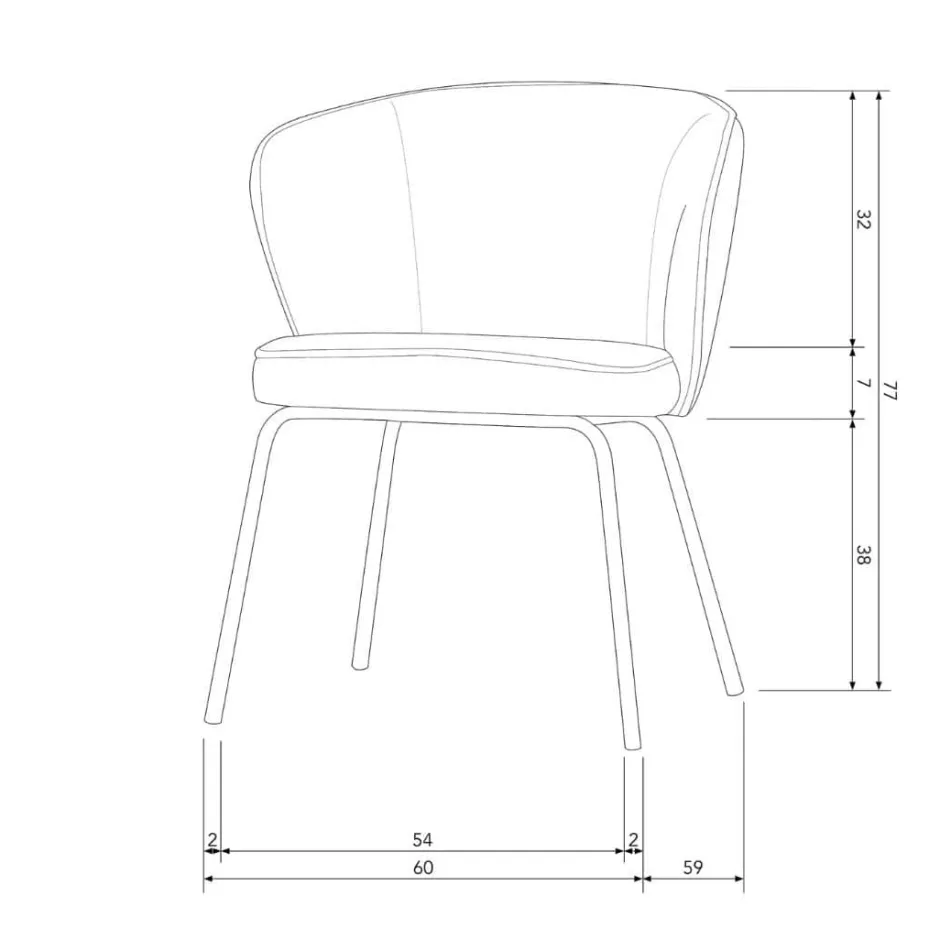 Eetkamerstoelen*HUUS Eetkamerstoel Admit (per 2 stuks)