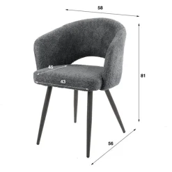 Eetkamerstoelen*HUUS Eetkamerstoel Bodhi (per 2 stuks)