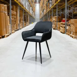 Eetkamerstoelen*HUUS Eetkamerstoel Jelle – Fluweel Zwart