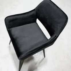Eetkamerstoelen*HUUS Eetkamerstoel Jelle – Fluweel Zwart