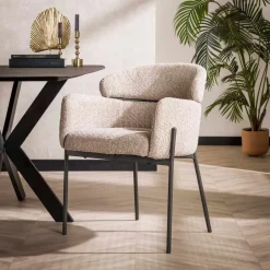 Eetkamerstoelen*HUUS Eetkamerstoel Julliet (per 2 stuks) Zand