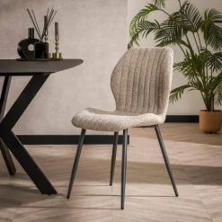 Eetkamerstoelen*HUUS Eetkamerstoel Lennie (per 4 stuks) Zand