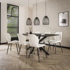 Eetkamerstoelen*HUUS Eetkamerstoel Lennie (per 4 stuks) Zand