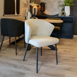 Eetkamerstoelen*HUUS Eetkamerstoel Santos Zwart