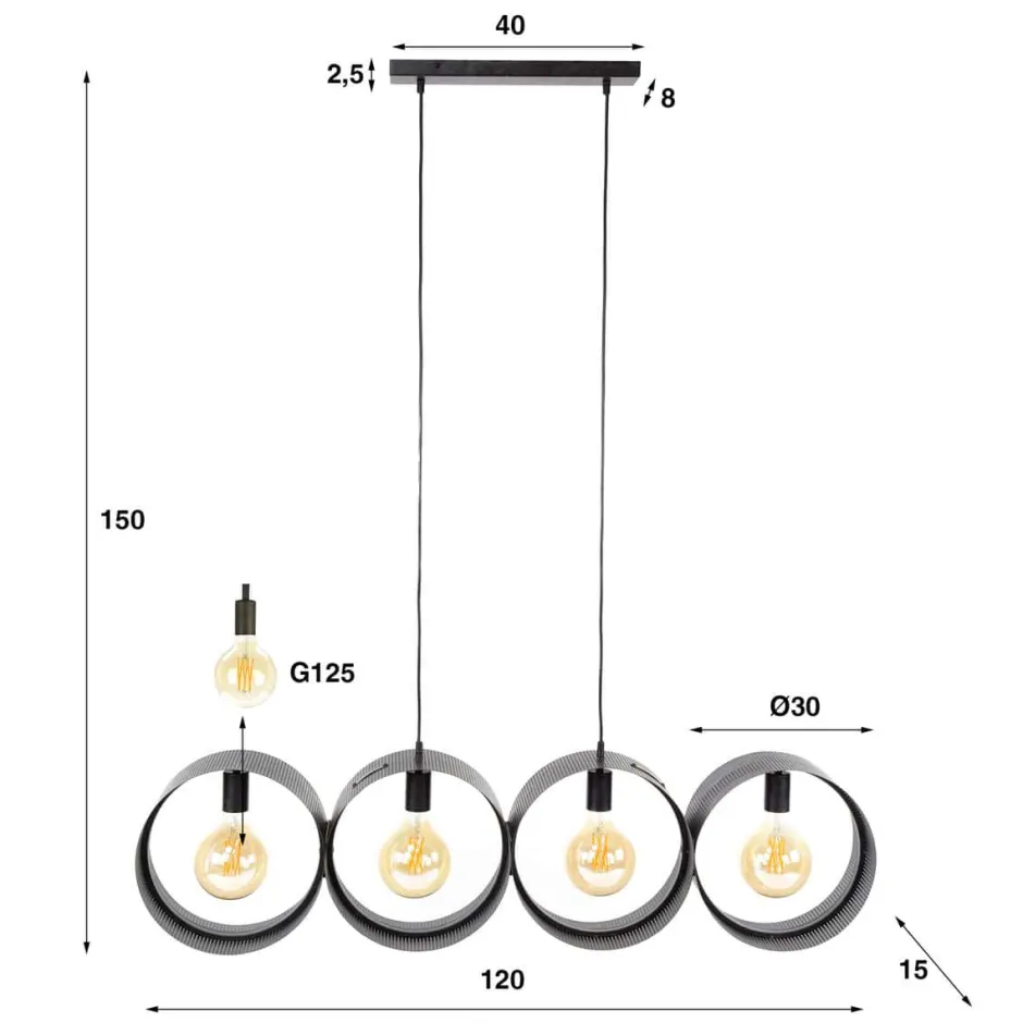 Hanglampen*HUUS Hanglamp Angelo – Horizontaal