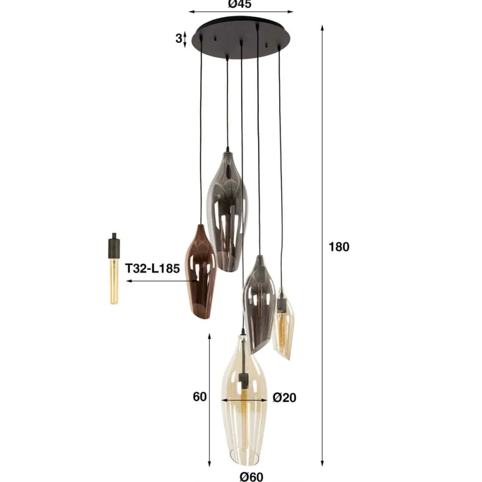 Hanglampen*HUUS Hanglamp Wendy – Getrapt