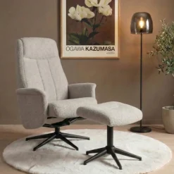 Draaifauteuil|Relaxfauteuil*HUUS Relaxfauteuil Sam + Hocker