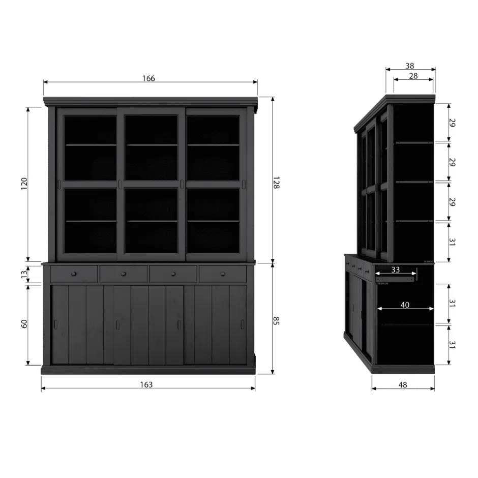 Buffet/Vitrine Kasten*HUUS Vitrinekast Lagos