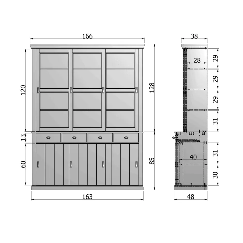 Buffet/Vitrine Kasten*HUUS Vitrinekast Lagos